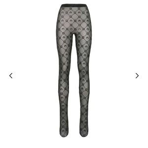 Marine serre mesh flocked tights